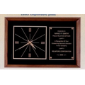 American Walnut Quartz Clock w/ Velour Background (12"x18")